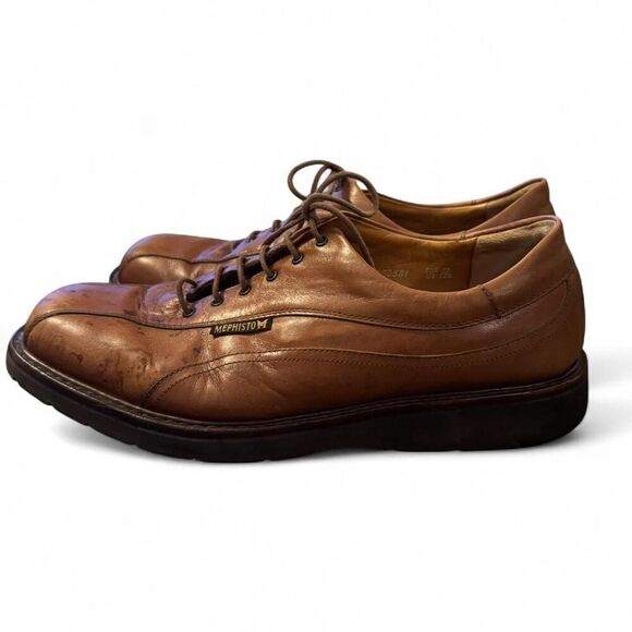 Mephisto Men’s Size 12.5 Brown Leather Lace-Up Comfort Shoes Shock Absorb sole